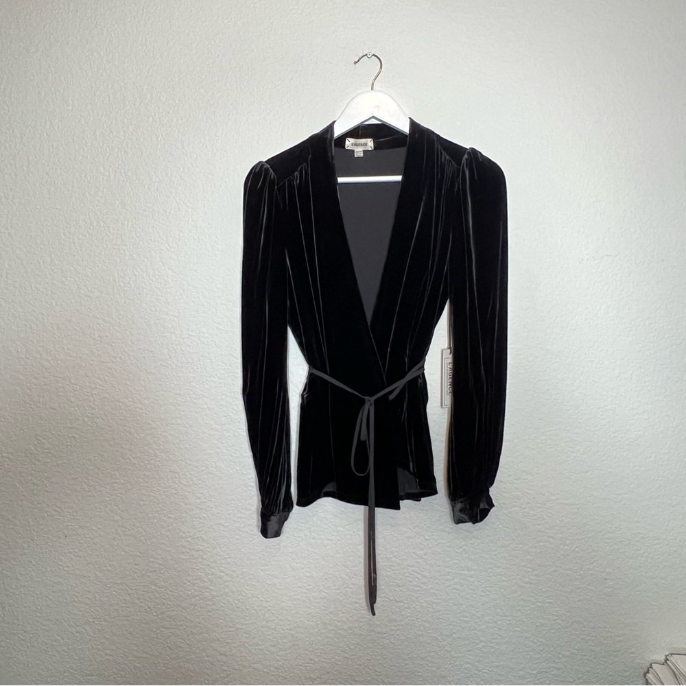 L’agence Black Velvet Wrap Top